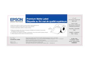 Rouleau de 365 etiquettes papier mat EPSON 76mmx51mm pour imprimante C3500  - Codeodis