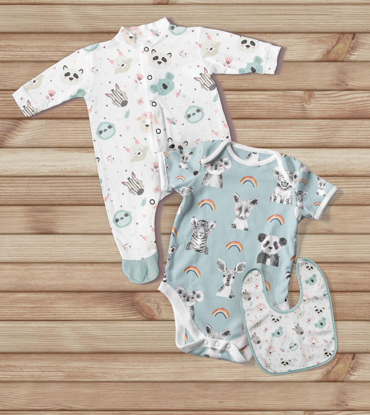 Baby clothes with animal print