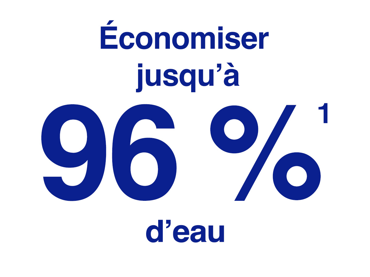 Économiser jusqu’à 96 % d’eau