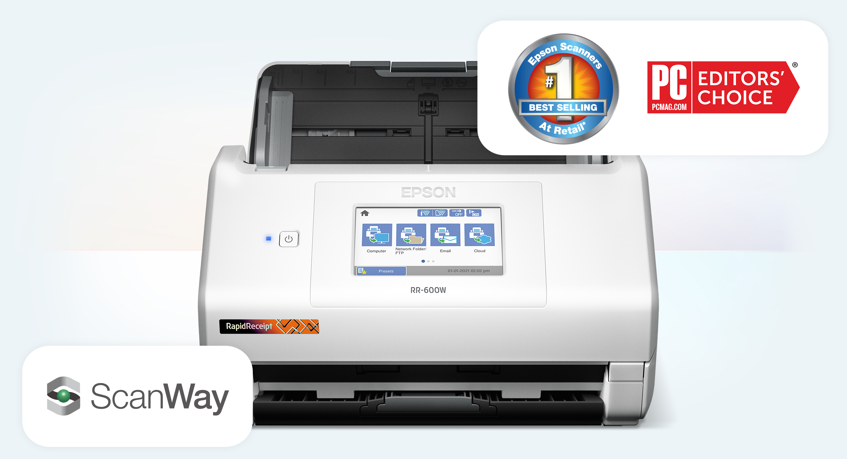 Epson RapidReceipt RR-600w
 desktop receipt scanner