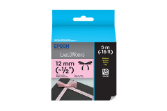 Fita LC de Tecido-Preto sobre Rosa-12mm