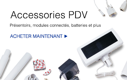 Accessories PDV. Présentoirs, modules connectés, batteries et plus 