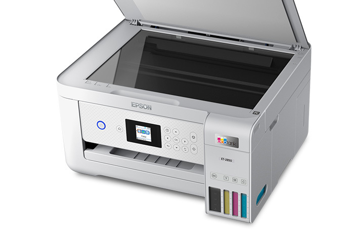 Epson EcoTank ET-2850 Wireless Color All-in-One Cartridge-Free Supertank  Printer (White)