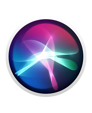 Logo of Siri virtual assistant showing a glowing blue and purple circle with waves or radiant light