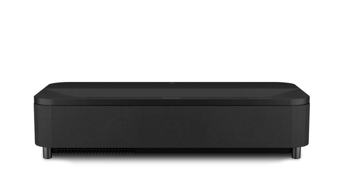 black  ultra short-throw projector for home entertainment