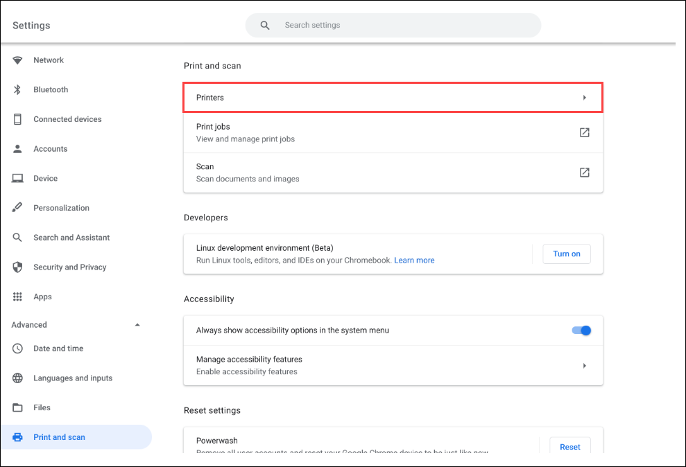 Remote Printing with a Chromebook