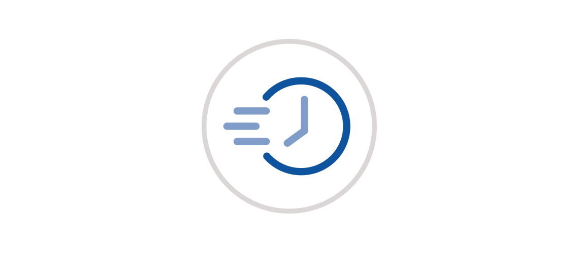 Clock with speed lines icon