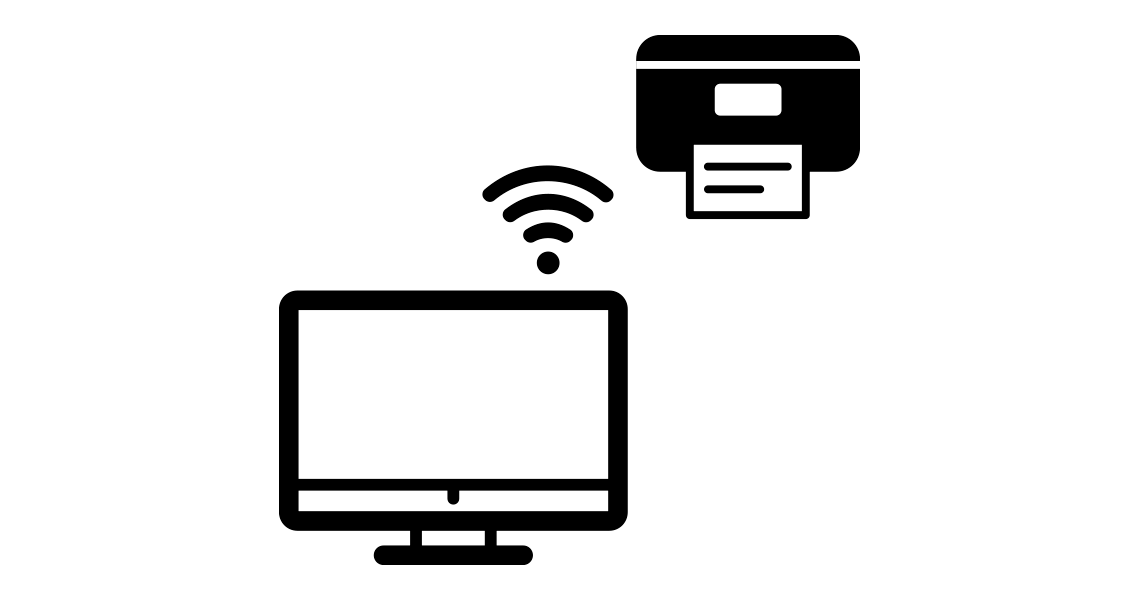 Printer on a computer network icon