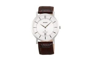 ORIENT: Quartz Contemporary Watch, Leather Strap - 38.0mm (GW01007W)
