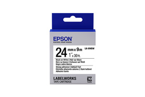 LabelWorks Strong Adhesive LK Tape Cartridge ~1" Black on White