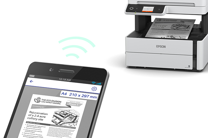 Impresora Multifuncional Epson EcoTank M3170 inalámbrico en blanco y negro  con fax y ADF