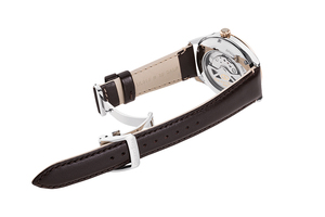 ORIENT STAR: Klasyczny zegarek mechaniczny, skórzany pasek — 40,4 mm (RE-AT0201G)