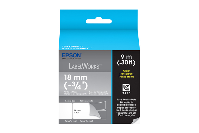 LabelWorks&#153; Clear LC Tape Cartridge ~3/4" White on Clear