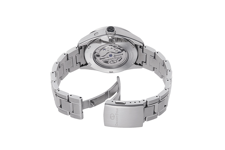 ORIENT STAR: Nowoczesny zegarek mechaniczny, metalowy pasek — 41,0 mm (RE-AY0006A) Limitowana edycja