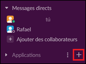 fen&ecirc;tre mauve avec bouton du signe plus s&eacute;lectionn&eacute;
