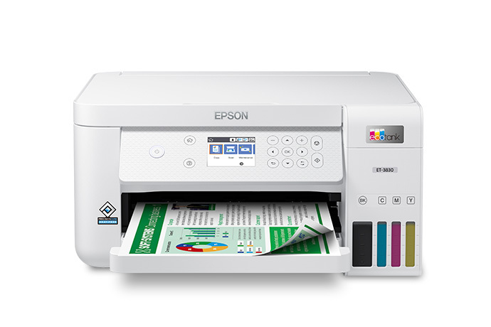 EcoTank ET-3830 Wireless Colour All-in-One Cartridge-Free Supertank Printer with Scan, Copy, Auto 2-sided Printing and Ethernet