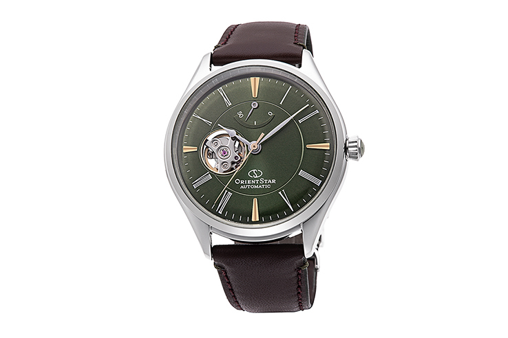 ORIENT STAR: Reloj mecánico clásico con correa de piel – 40,4 mm (RE-AT0202E)