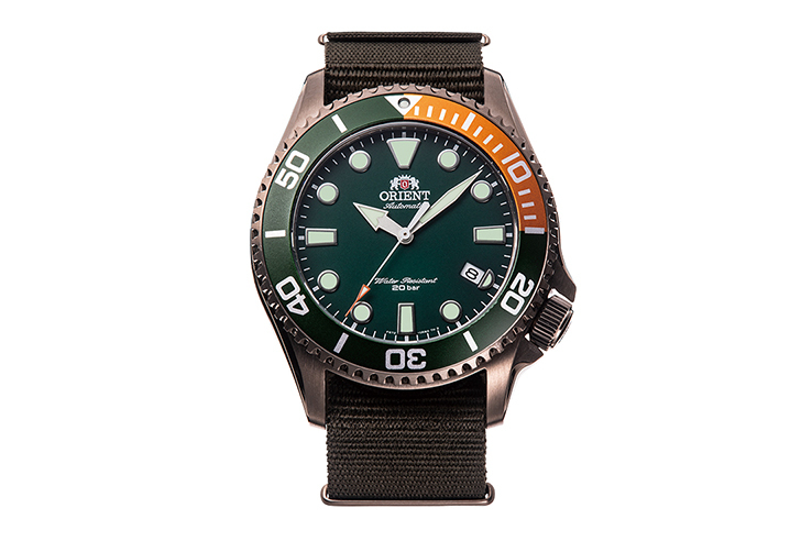 ORIENT: Mecánico Sports Reloj, Nylon Strap - 43.4mm (RA-AC0K04E)