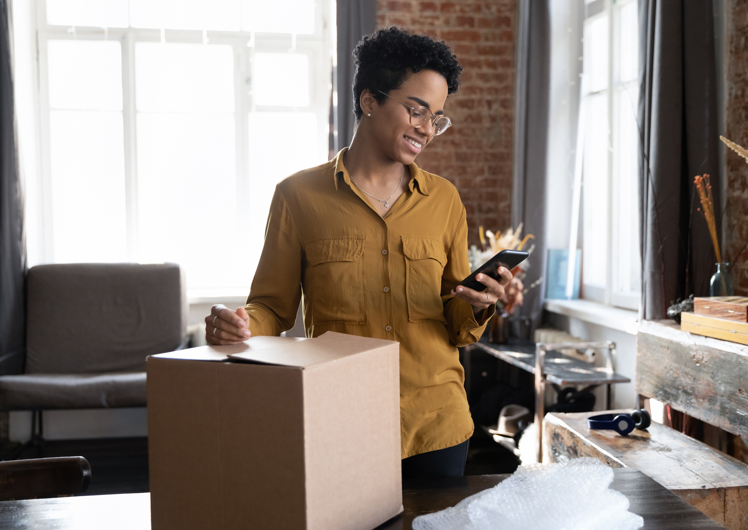 Woman with a package