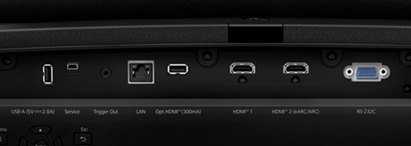 A close up of available I/O ports on the QB1000