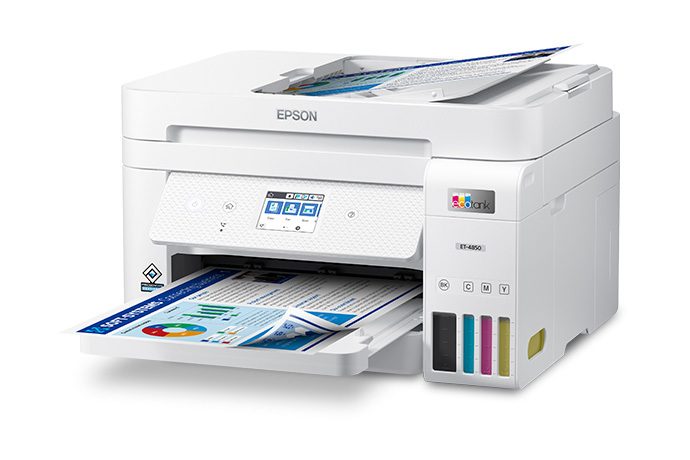  Epson EcoTank ET-3850 Wireless Color All-in-One Cartridge-Free  Supertank Printer with Scanner, Copier, ADF and Ethernet – The Perfect  Printer Home Office,White : Office Products
