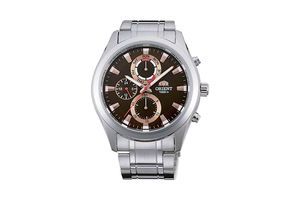 Orient: Cuarzo Sports Reloj, Metal Correa - 41.0mm (UY07002T)