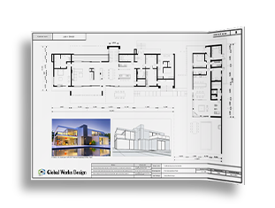 A printed architectural schematic