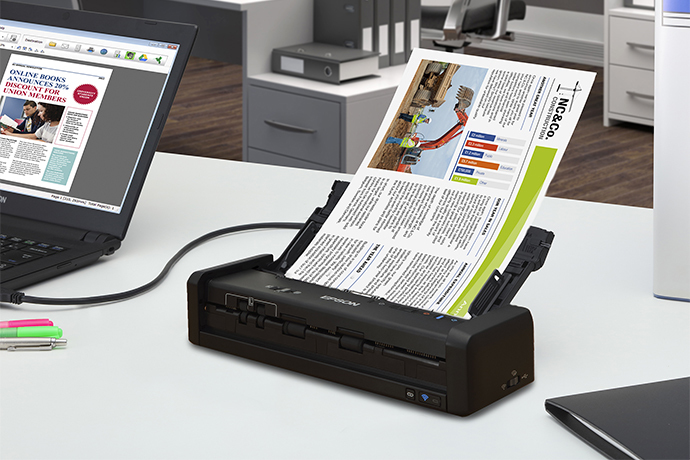 WorkForce ES-300W Wireless Portable Duplex Document Scanner with ADF