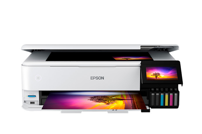 Epson EcoTank Photo ET-8550 Wireless Wide-Format All-in-One Supertank  Printer with Scanner, Copier, Ethernet and 4.3-inch Color Touchscreen,  Large