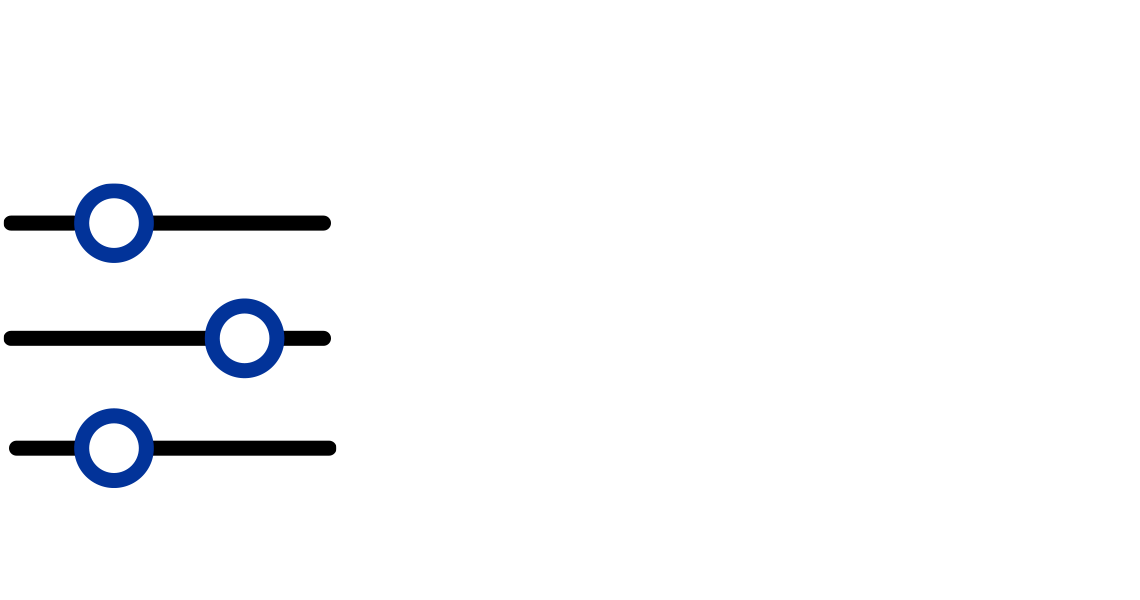 Control dial sliders icon.