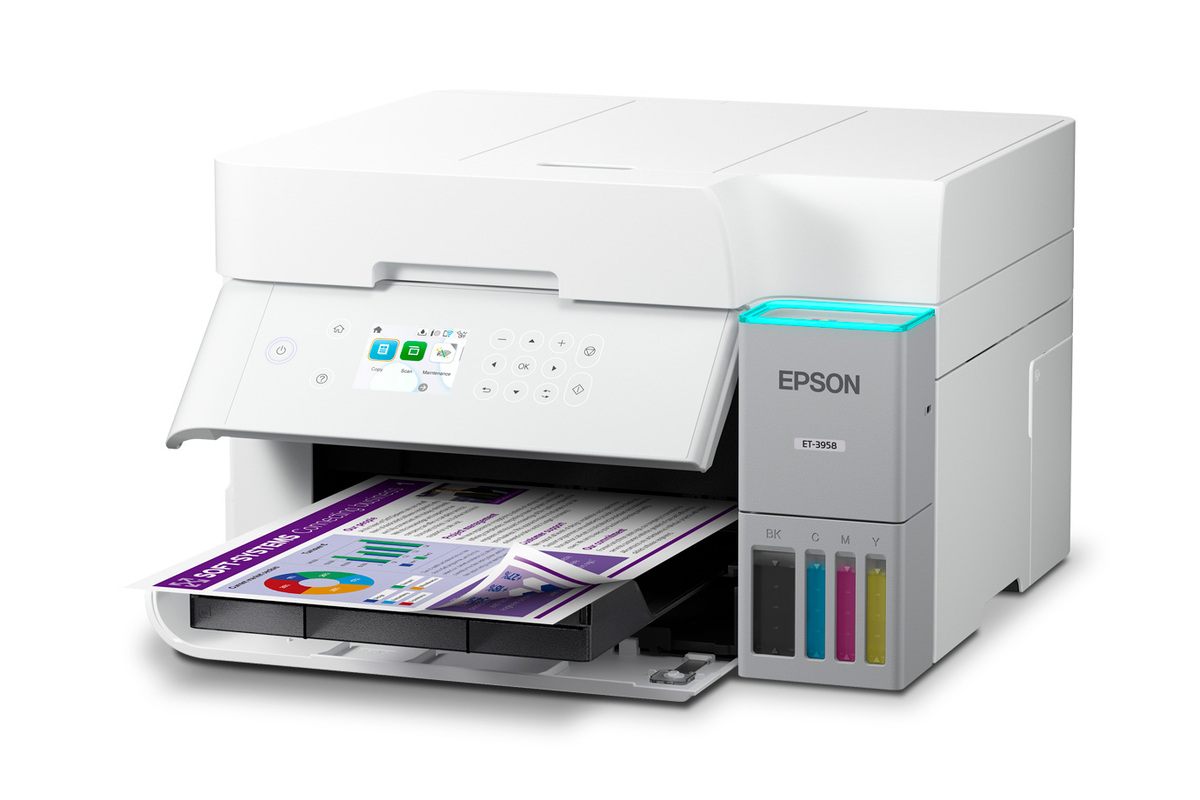 EcoTank ET-3958 Wireless All-in-One Color Supertank Printer – White