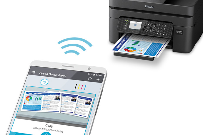 WorkForce WF-2950 Wireless All-in-One Colour Inkjet Printer with Built-in Scanner, Copier, Fax and Auto Document Feeder