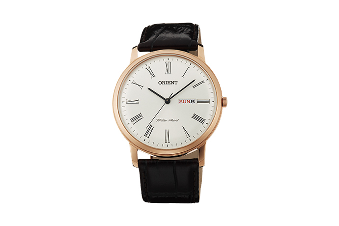 ORIENT: Quartz Classic Watch, Leather Strap - 40.5mm (UG1R006W)