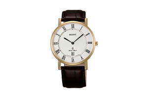 Orient: Cuarzo Clásico Reloj, Cuero Correa - 38.0mm (GW0100FW)