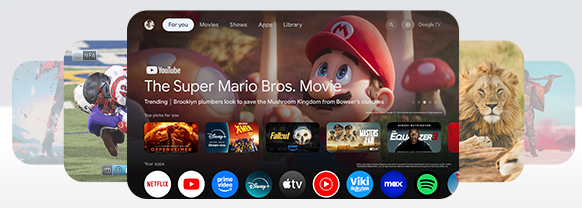 An array of Google TV apps
