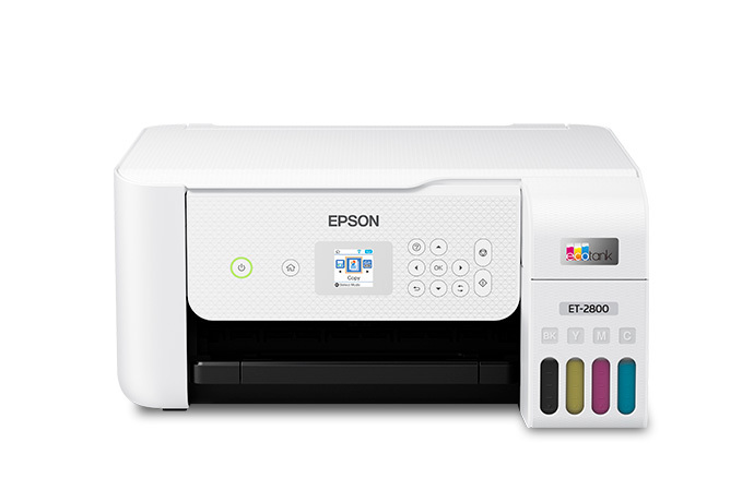 Epson - Impresora EcoTank ET-2800 inalámbrica, a color, todo en uno, sin  cartuchos, con escaneo y copia, básica e ideal para el hogar, color blanco