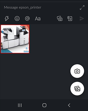 black window with picture of epson printer selected