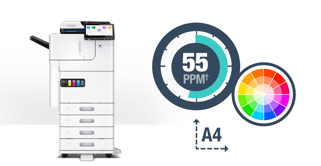 Epson business printer AM-C550z with built-in finisher