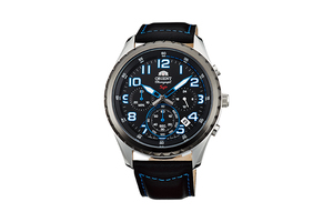 ORIENT: Quartz Sports Watch, Leather Strap - 44.0mm (KV01004B)