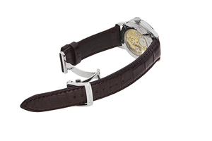 ORIENT STAR: Mechanische klassische Uhr, Lederarmband mit Krokodilstruktur – 38,8 mm (RE-AZ0001S)