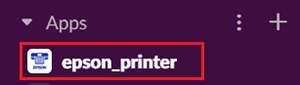 Janela roxa com a op&ccedil;&atilde;o epson_printer selecionada