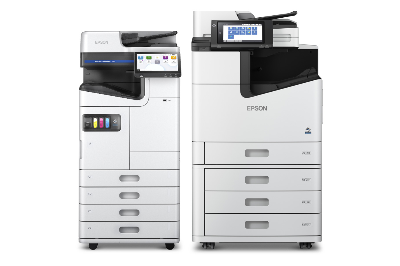 A man using an Epson Business Inkjet workgroup printer
