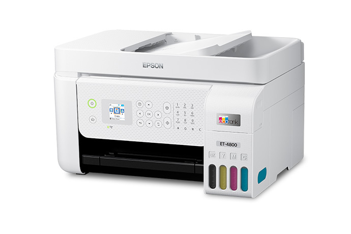 Cartridge-Free Fax, Products Wireless Epson ADF Copier, Ethernet All-in-One | with Supertank and | US EcoTank Printer ET-4800 Scanner,