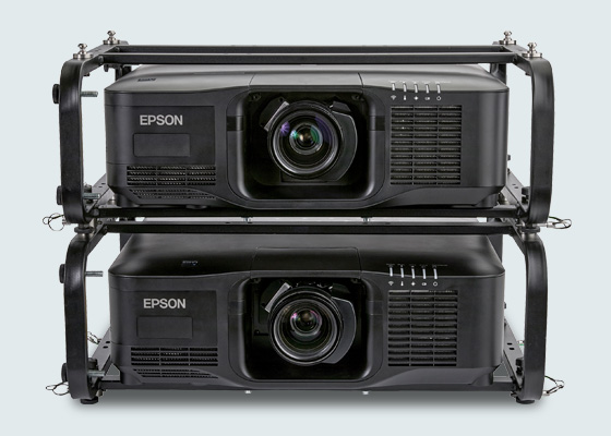 Double mounted Epson projectors for Large Venues