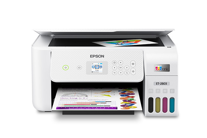 EcoTank ET-2803 Wireless Color All-in-One Cartridge-Free Supertank Printer with Scan and Copy - Refurbished