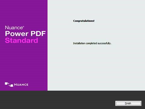 Nuance Power PDF successful completion window