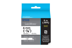 Standard LC Tape Cartridge, Black on White,  6mm