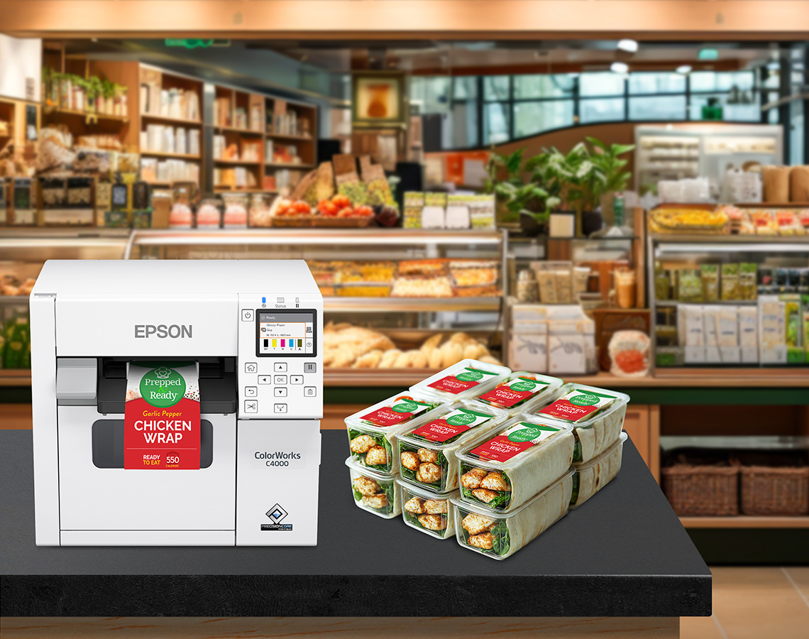 A Colorworks printer in an deli