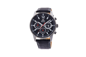 ORIENT: Cuarzo Sports Reloj, Cuero Correa - 42.0mm (RA-KV0005B)