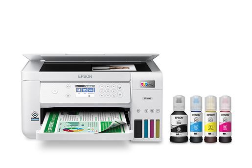 EcoTank ET-3830 Wireless Colour All-in-One Cartridge-Free Supertank Printer with Scan, Copy, Auto 2-sided Printing and Ethernet - Refurbished
